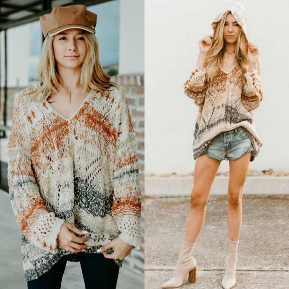 Free People Sweaters - NWT Free People In My Arms Chunky Hooded Sweater